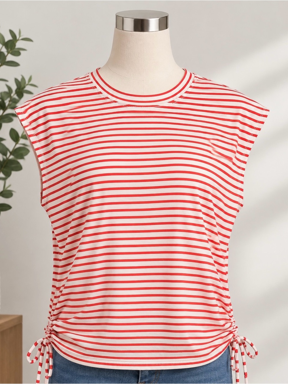 Marc New York Red and White Striped Maxi Skirt with Side Ties